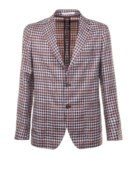 Single-breasted checked jacket