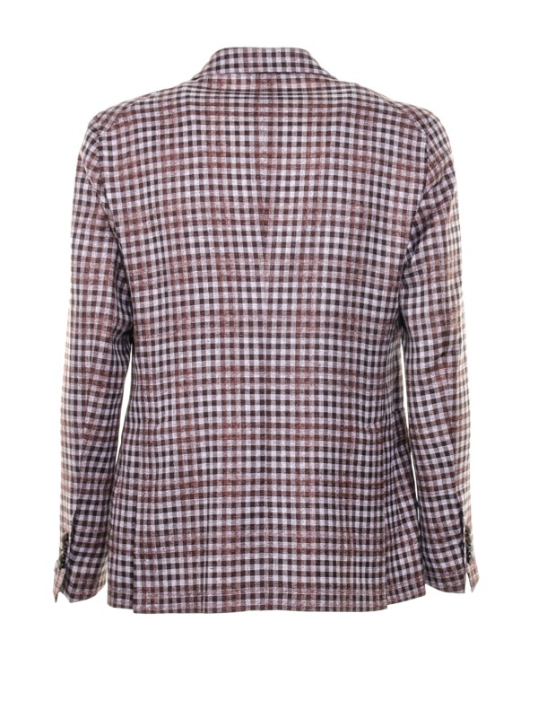 Single-breasted checked jacket