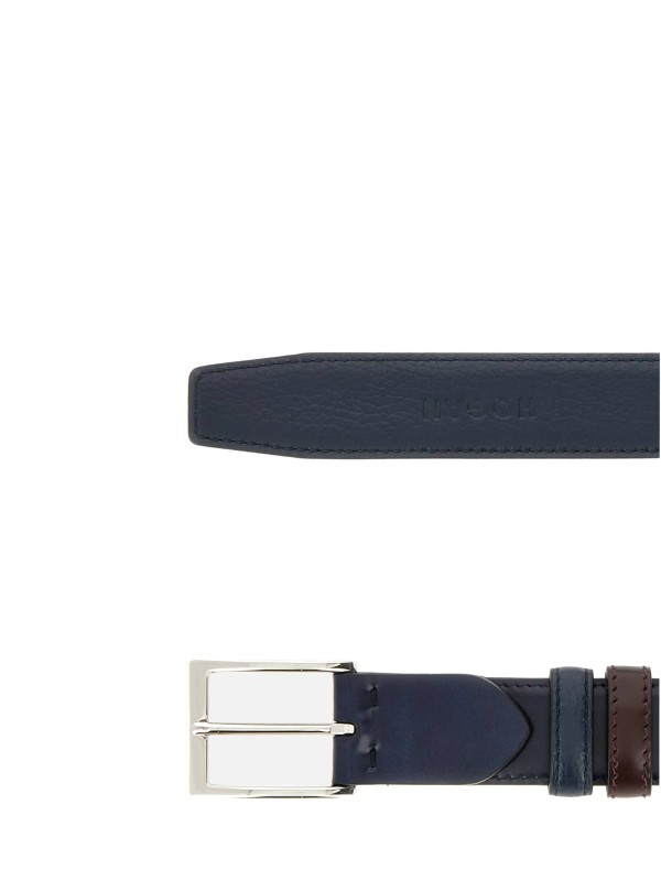 Men's Blue Leather Belt