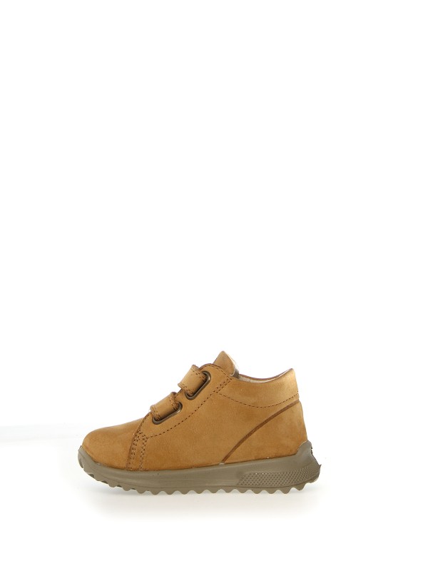Sneakers in suede ocra con strap