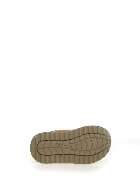 Sneakers in suede ocra con strap