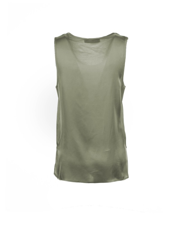 Top scollo a giro verde militare