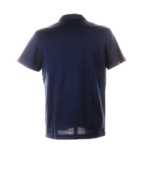 Blue jersey polo shirt 2