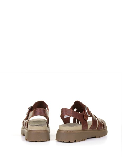 Sandalo donna rosso in pelle