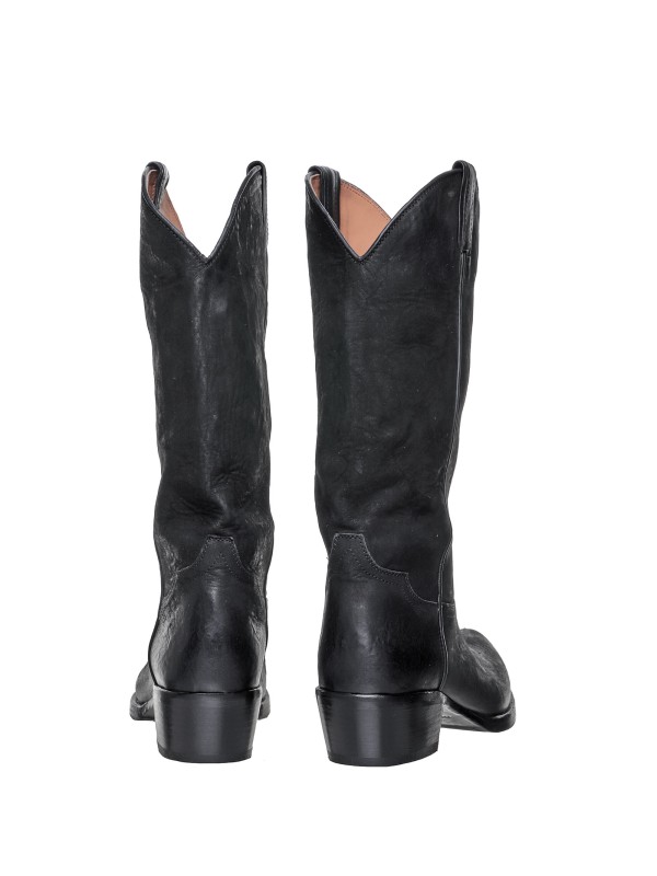 Western Boots in black leather