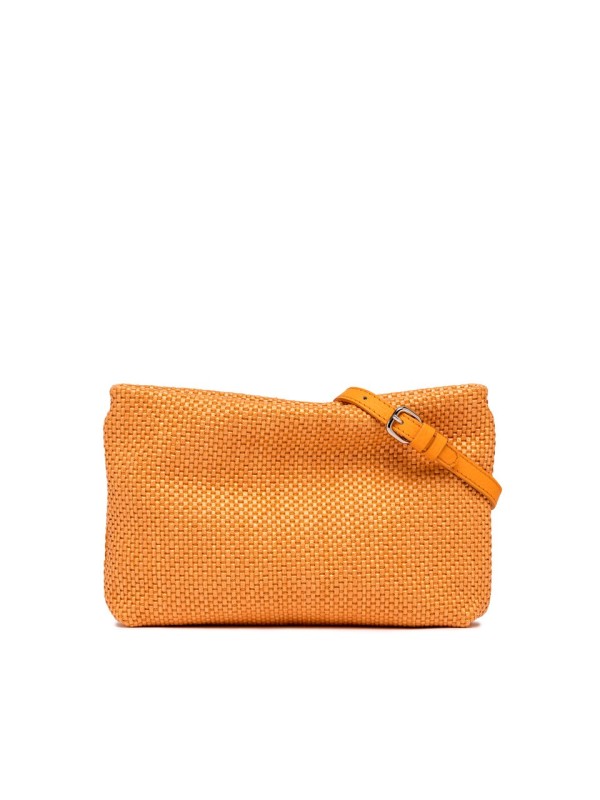 Brenda orange clutch bag with resin chain