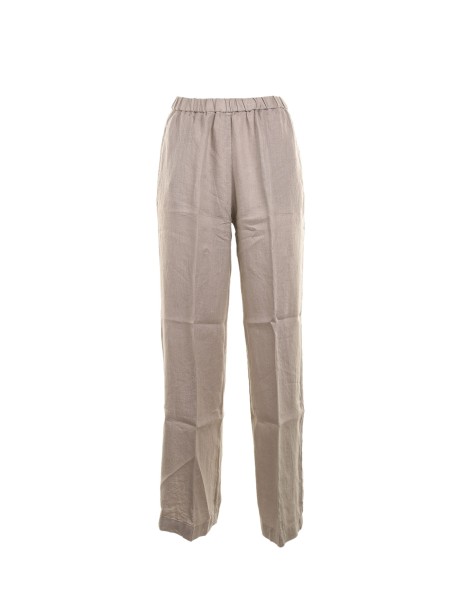 High-waisted linen trousers