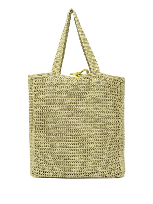 Shopping bag Vittoria giallo in tessuto uncinetto