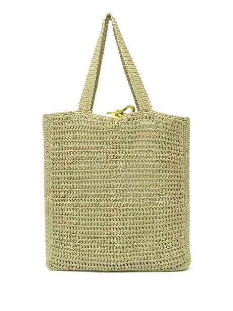 Shopping bag Vittoria giallo in tessuto uncinetto