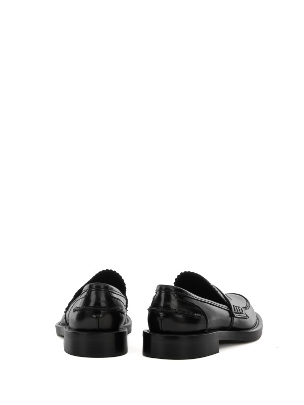Black leather moccasin