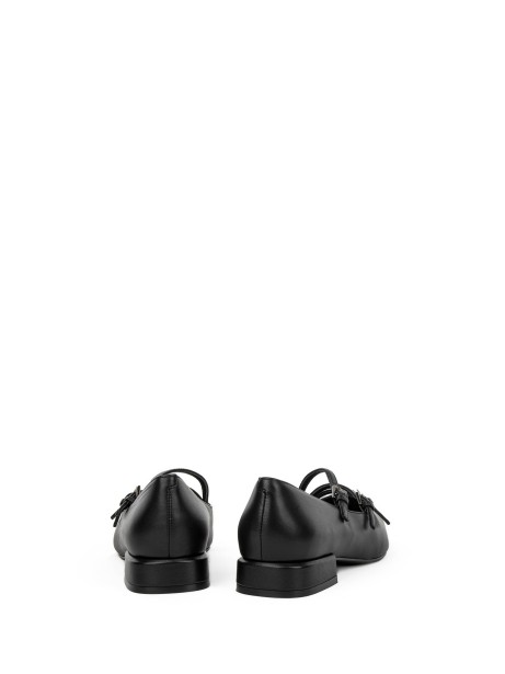Black Leather Ballerina