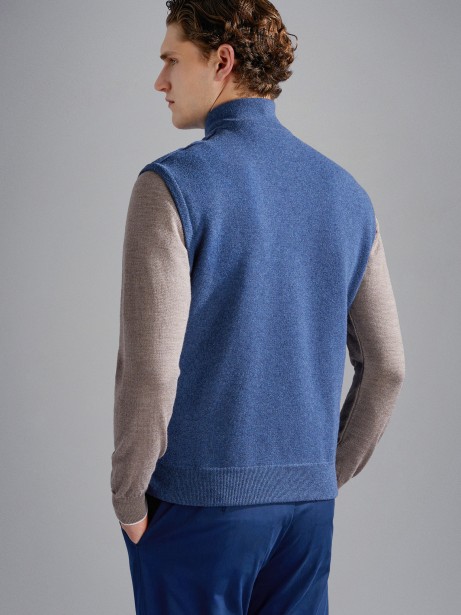 Gilet uomo bluette con zip