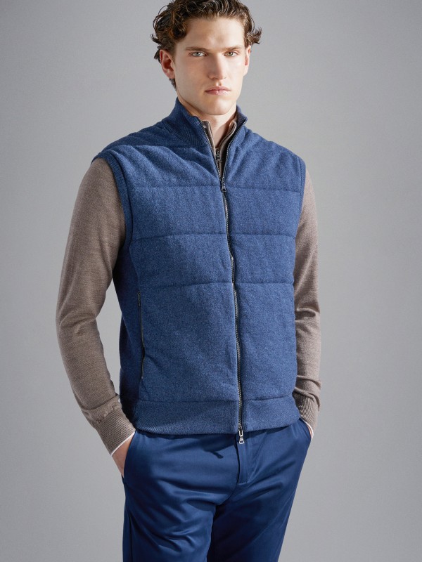 Gilet uomo bluette con zip