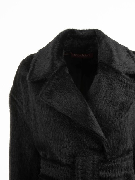 Cappotto lungo in misto alpaca e lana con cintura