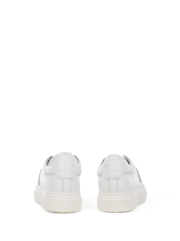 Sneaker Temple white kids in leather