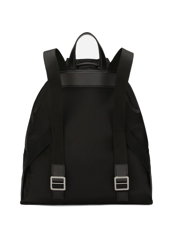Zaino in nylon con logo a contrasto