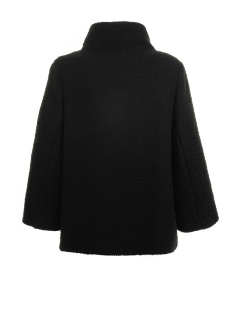 Women's Black Cape with Collar