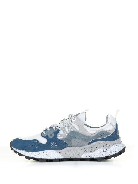 Yamano blue white sneakers in suede and nylon