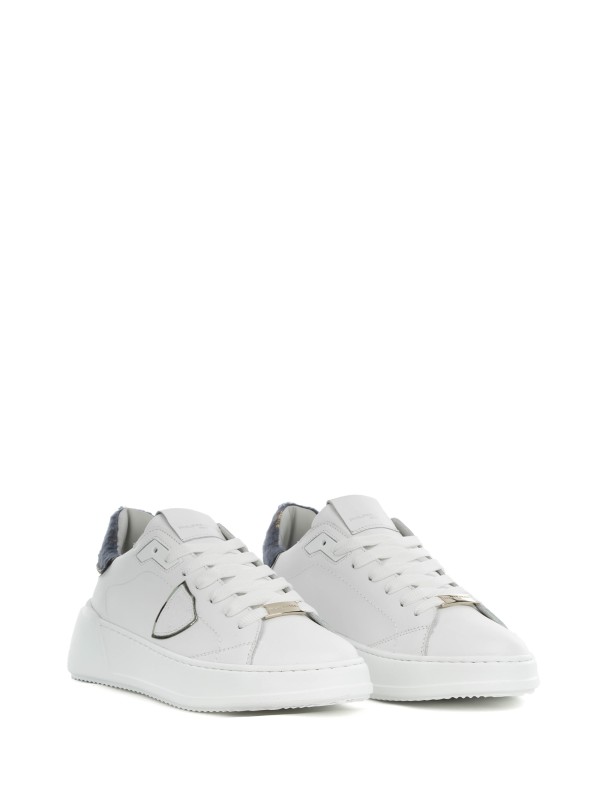 Sneaker Tres Temple low white women with contrasting heel