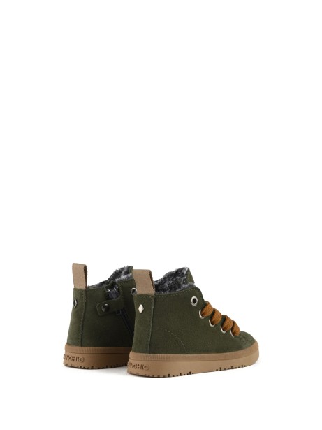 P01 green suede ankle boot for children