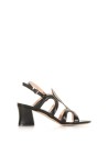 Sandal in black nappa leather