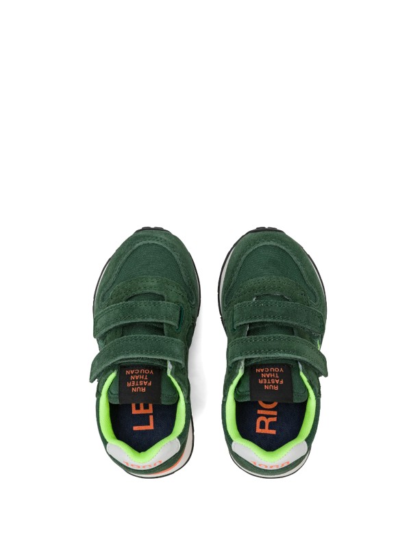 Green kids sneaker with strap