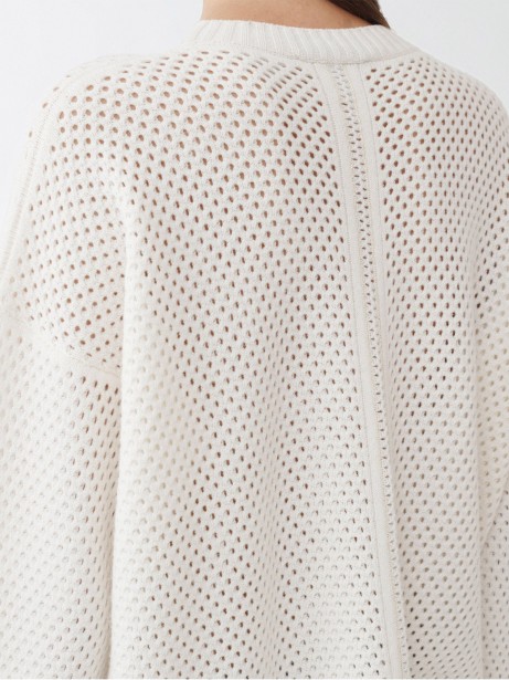 White wool and silk sweater