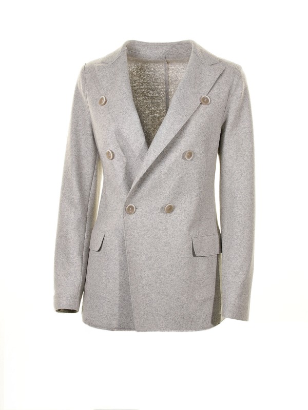 Double-breasted jacket in boiled wool