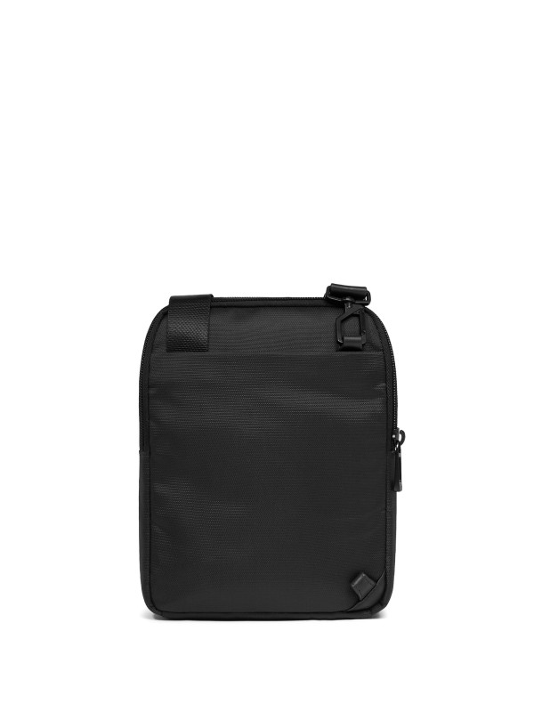 Leather and fabric shoulder bag