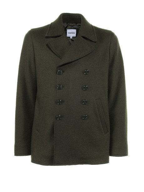 Double-breasted coat with buttons