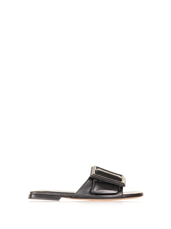 Nappa slipper with buckle Nappa slipper with buckle