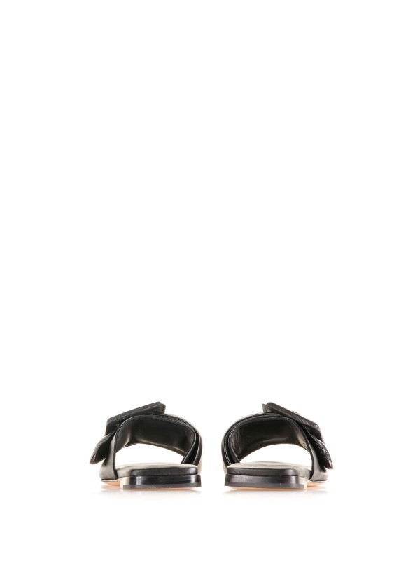 Nappa slipper with buckle