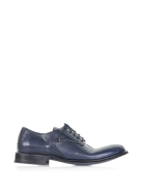 Blue derby in leather Blue derby in leather