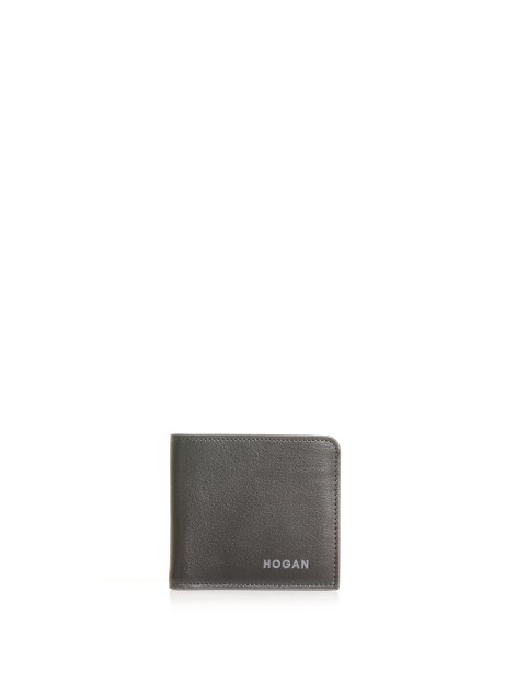 Leather wallet with logo