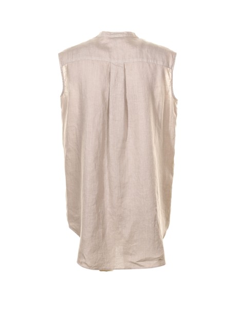 Camicia coreana smanicata beige 2