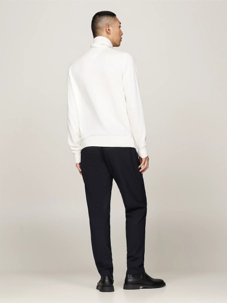 White Turtleneck with Mini Logo