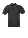 Openwork knit polo shirt