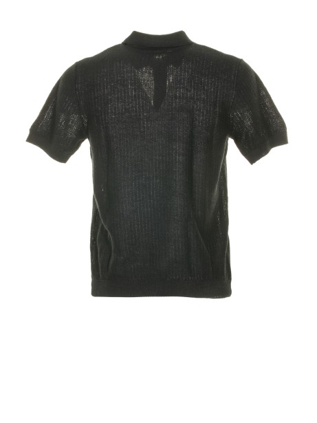 Openwork knit polo shirt