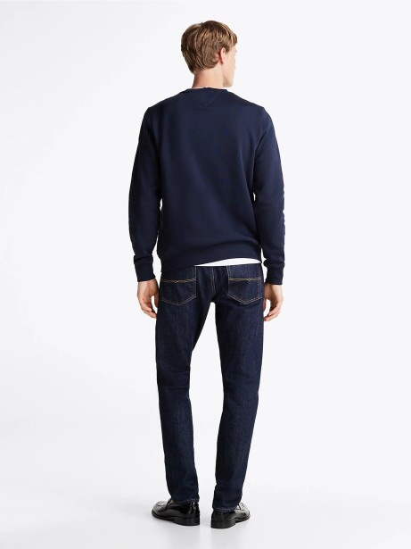 Felpa girocollo blu navy con logo