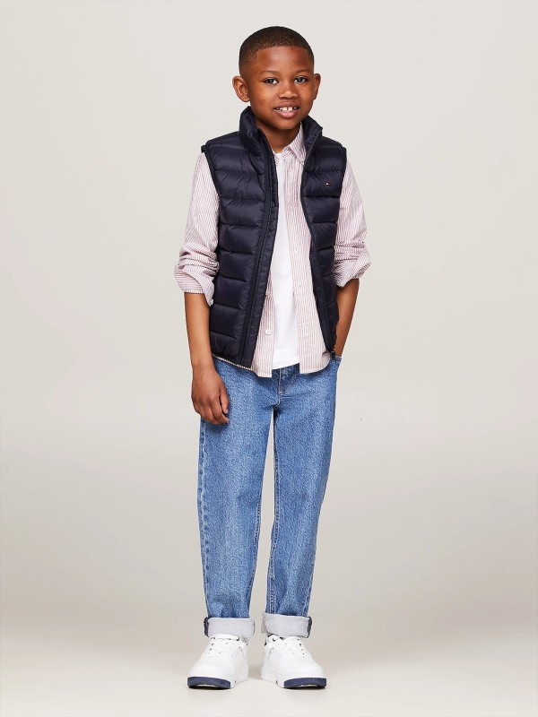 Gilet trapuntato kids con zip e cappuccio