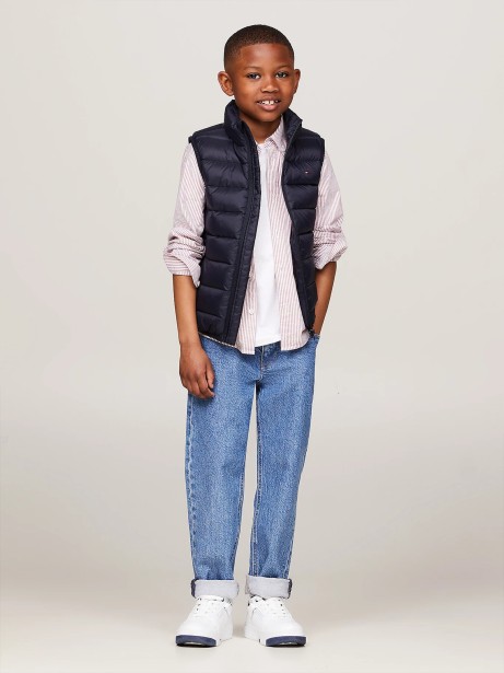 Gilet trapuntato kids con zip e cappuccio
