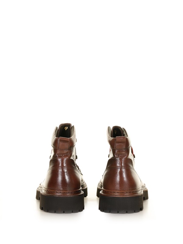 Brown leather pedula with rubber sole