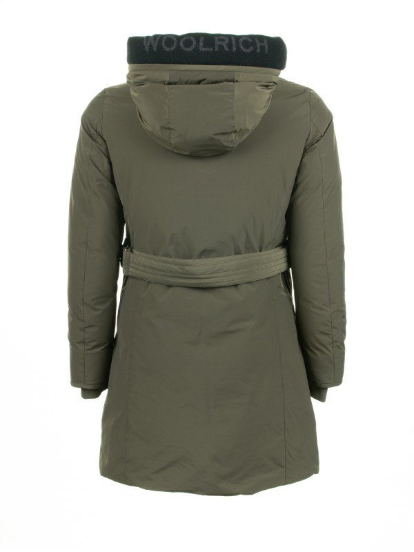 Parka long women dark green