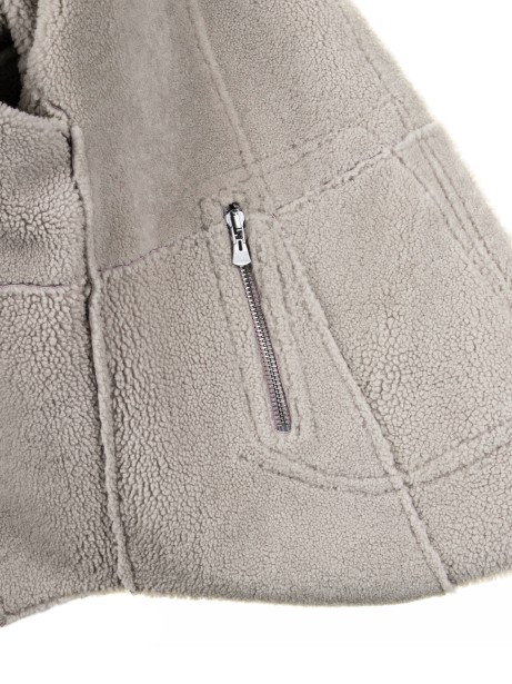 Montone donna in nappa e lana teddy