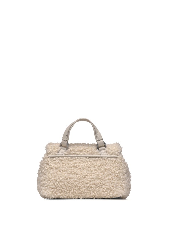Dolly Baby White Teddy Postina Bag with Shoulder Strap