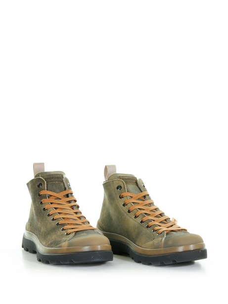 Polacchino P03 in suede delavé verde militare