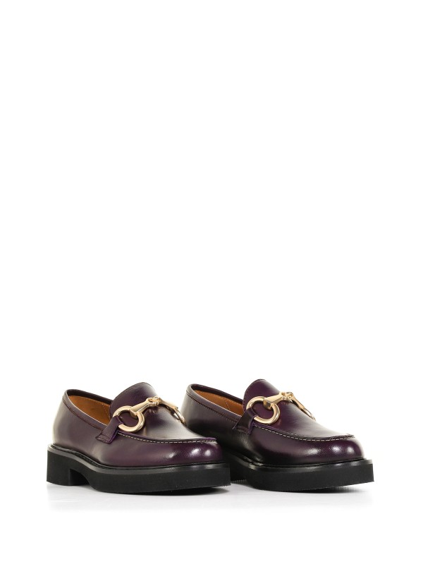 Nappa leather moccasin with horsebit