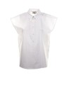 Blusa a maniche corte bianca in cotone