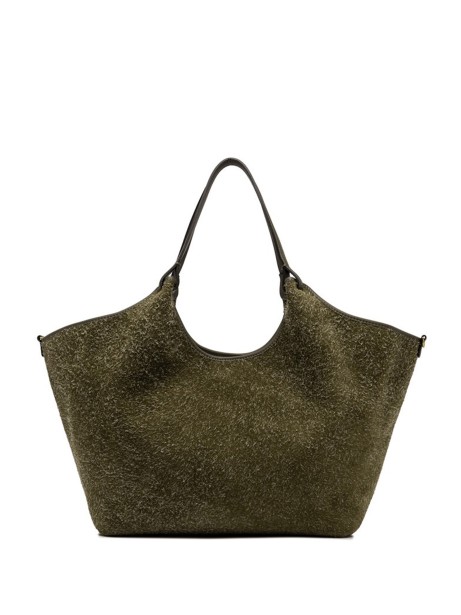 DUA double handle bag in suede leather