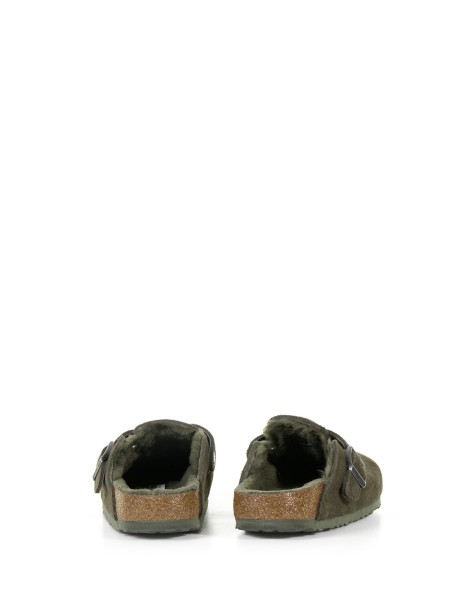 Boston slipper in suede with fur